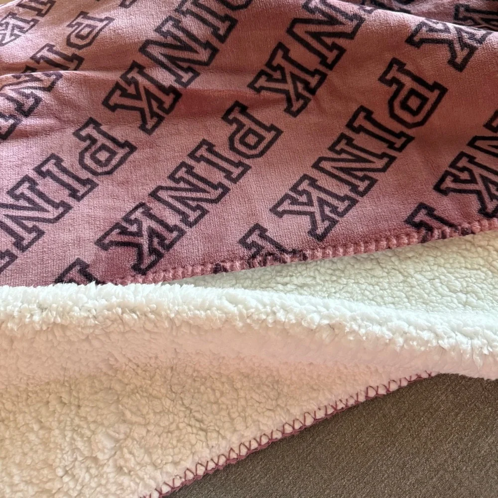 Victoria's Secret Pink Logo Throw Blanket